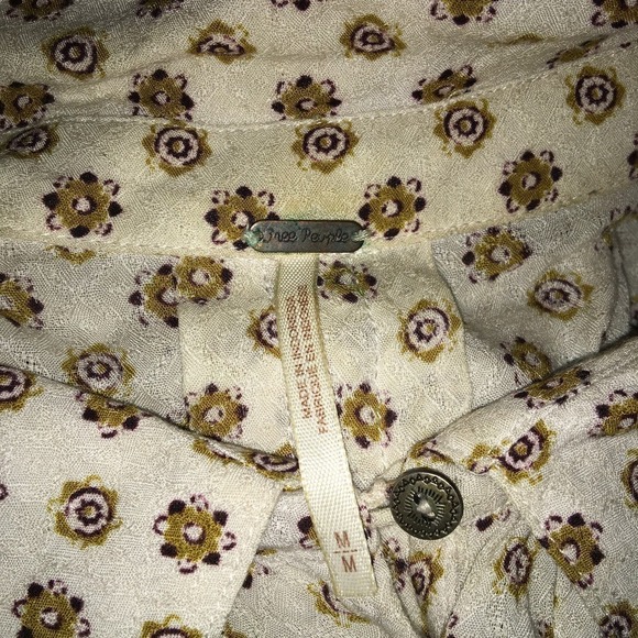 Free People Women's Size Medium Changing Times Mixed Print Tunic Top - Picture 6 of 7